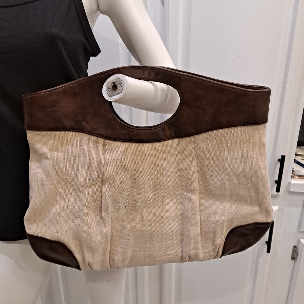 Poppie Jones Brown and Tan Tote Bag